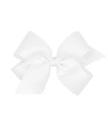 Wee Ones Wee Ones Medium White Scallop Edge Bow