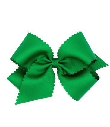 Wee Ones Wee Ones King Green Scallop Edge Bow
