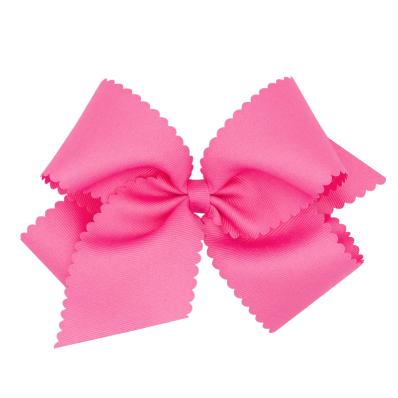 Wee Ones Wee Ones King Hot Pink Scallop Edge Bow
