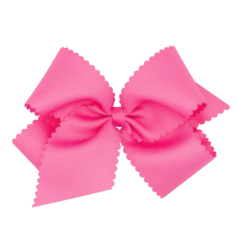 Wee Ones Wee Ones King Hot Pink Scallop Edge Bow