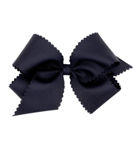 Wee Ones Wee Ones King Navy Scallop Edge Bow
