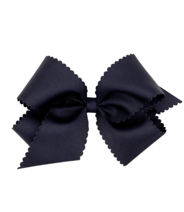 Wee Ones Wee Ones King Navy Scallop Edge Bow