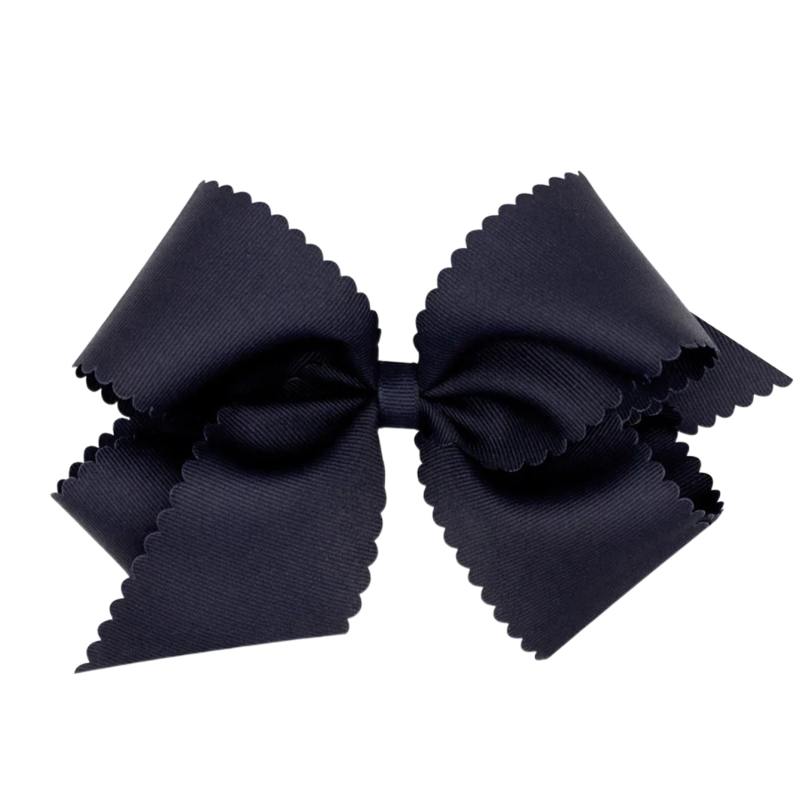 Wee Ones Wee Ones King Navy Scallop Edge Bow