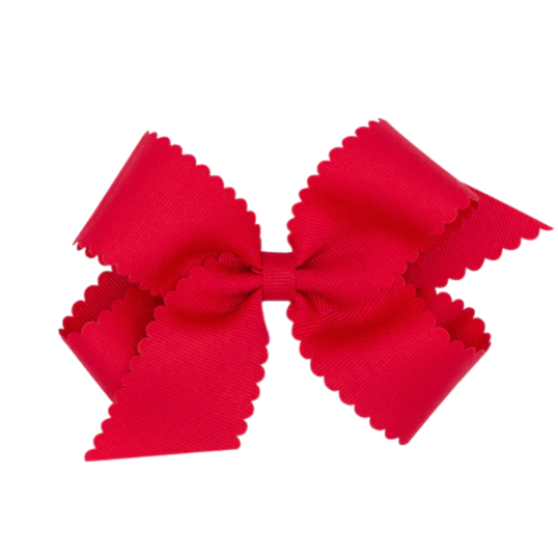 Wee Ones Wee Ones King Red Scallop Edge Bow