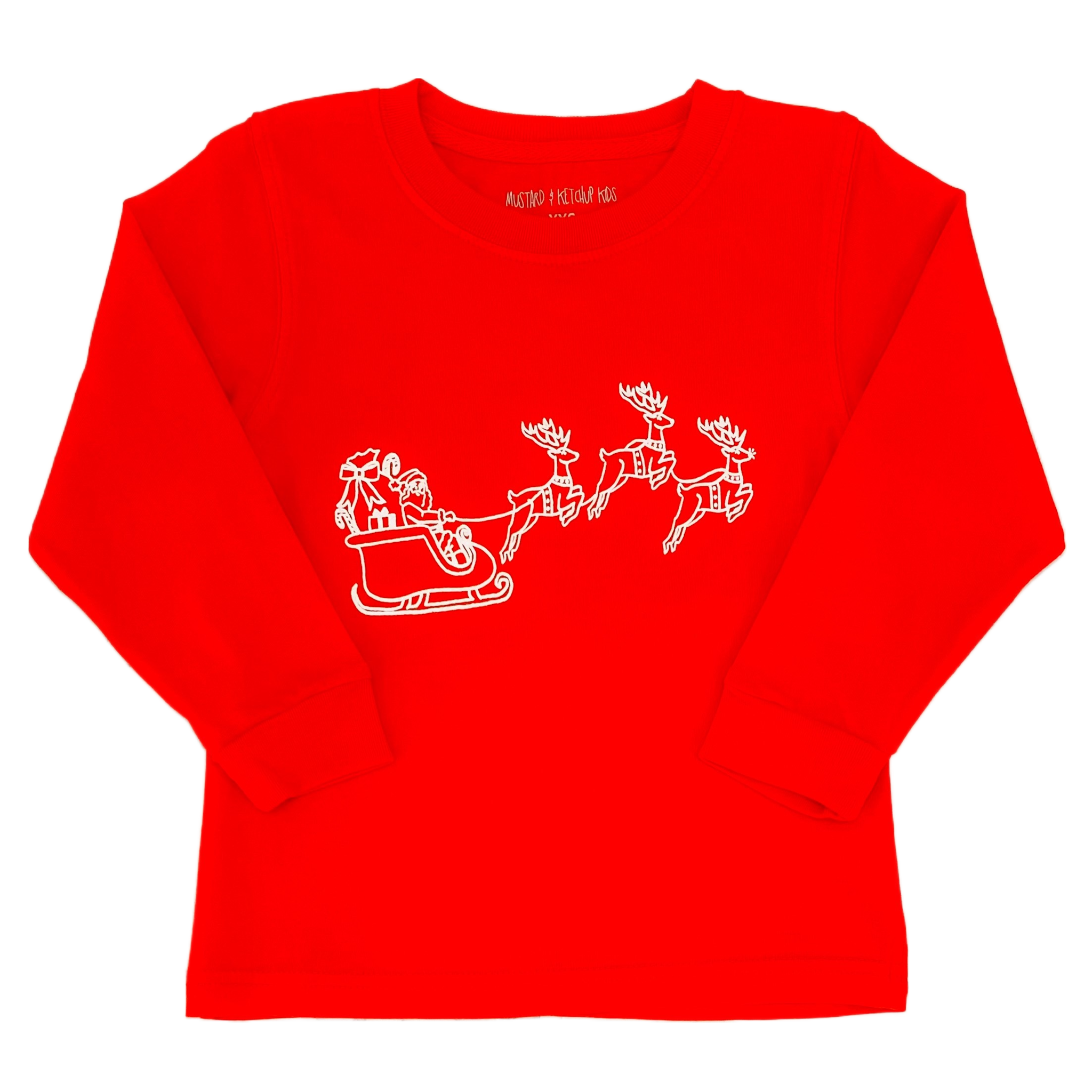 Mustard & Ketchup Red Santa Sleigh TShirt Bibs and Kids Boutique