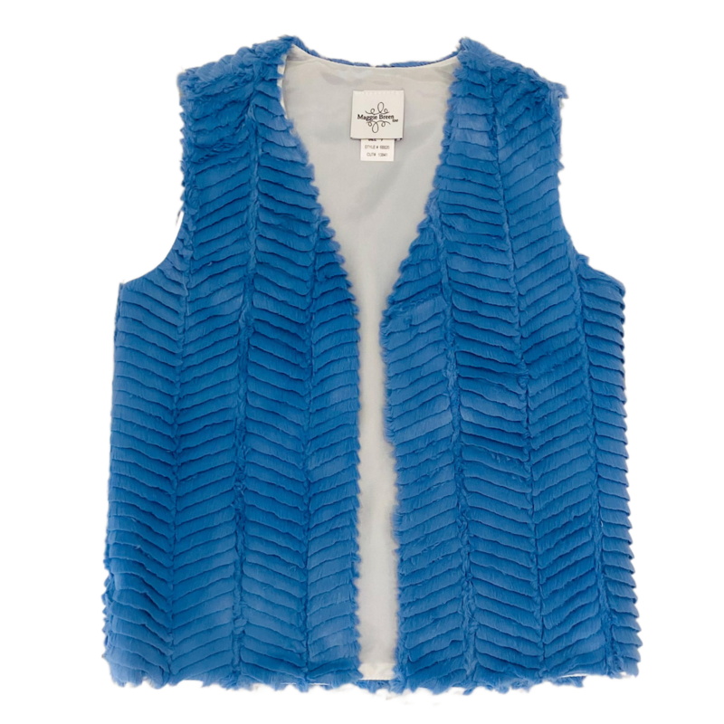 Funtasia Too Blue Fur Pleated Vest