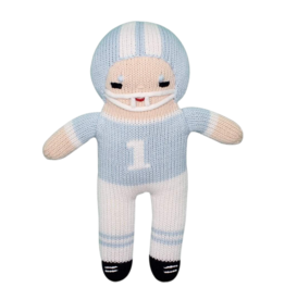 Zubels Zubels 7" Football Knit Rattle - Light Blue/White