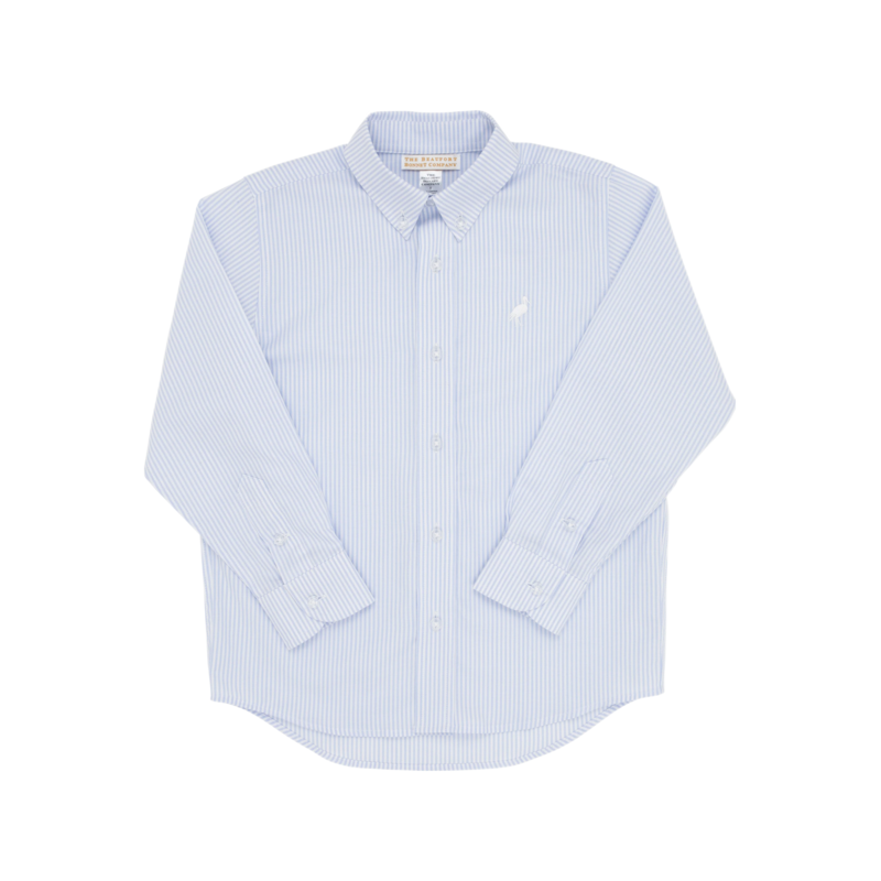 The Beaufort Bonnet Company The Beaufort Bonnet Company - Dean's List Dress Shirt Buckhead Blue Oxford Stripe With Worth Avenue White Stork