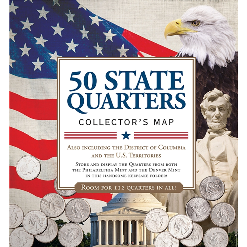 50 States Commemorative Quarters Collector's Map