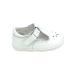 L'Amour Dottie Scalloped T-Strap Mary Jane - White