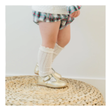 L'Amour Dottie Scalloped T-Strap Mary Jane - Gold