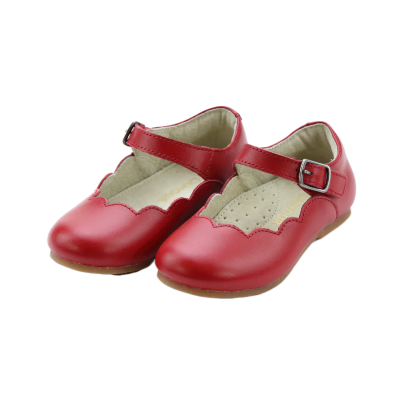 L'Amour Sonia Scalloped Flat - Red