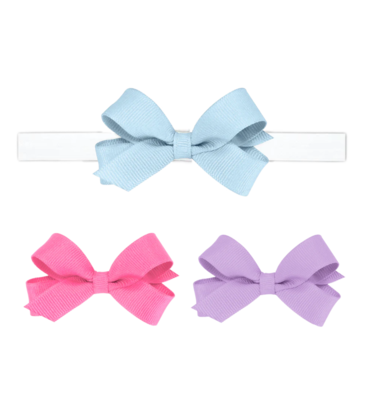 Wee Ones Wee Ones 3pk Tiny Add-A-Bow Band Millenium Blue Multi Pack