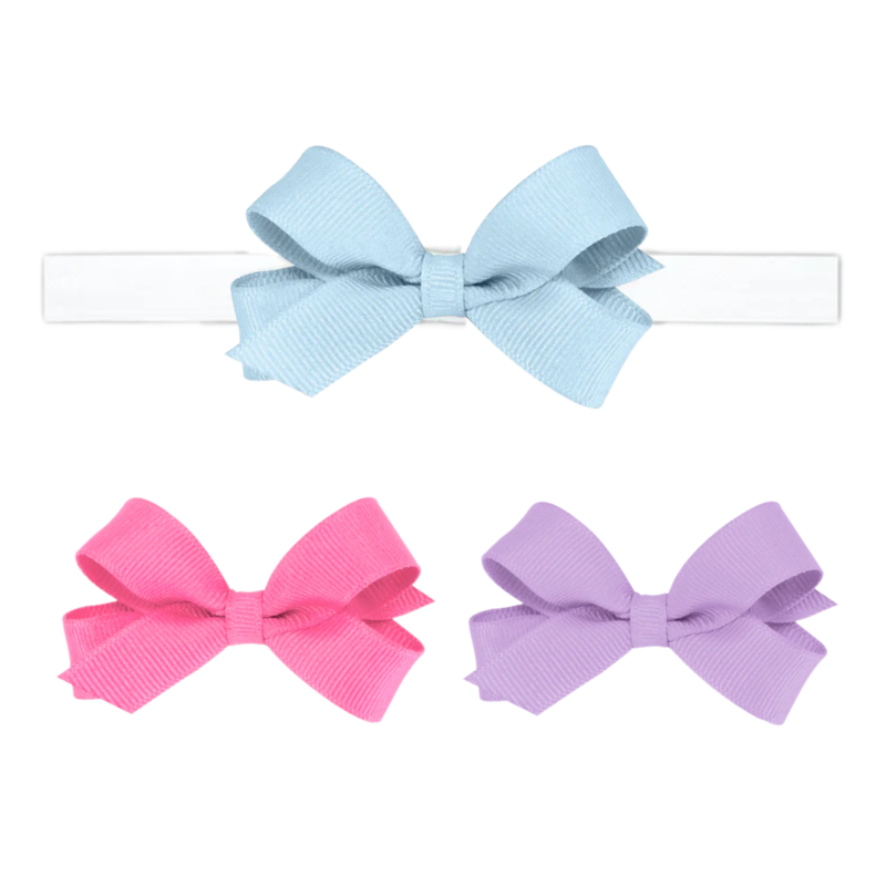 Wee Ones Wee Ones 3pk Tiny Bow Millenium Blue Multi Pack