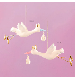 Glitterville Flying Stork Ornament
