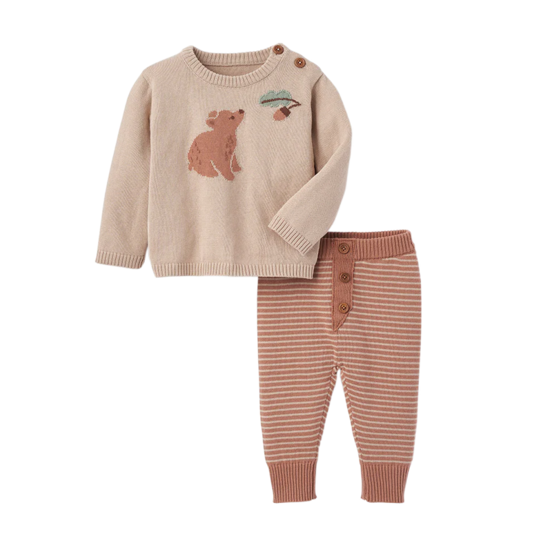 Elegant Baby Elegant Baby Bear Sweater and Pant Set