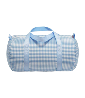 Mint Mint Gingham Medium Duffel - Baby Blue