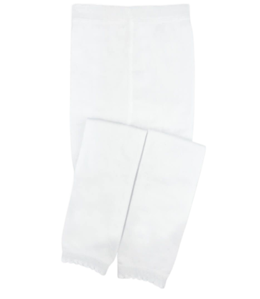 Jefferies Socks Jefferies Socks Scalloped Pima Cotton Footless Tights 1 Pair - White