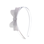 Lilies & Roses Bow Tie Silver Glitter Headband