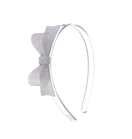 Lilies & Roses Bow Tie Silver Glitter Headband