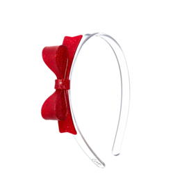 Lilies & Roses Bow Tie Glitter Red Headband