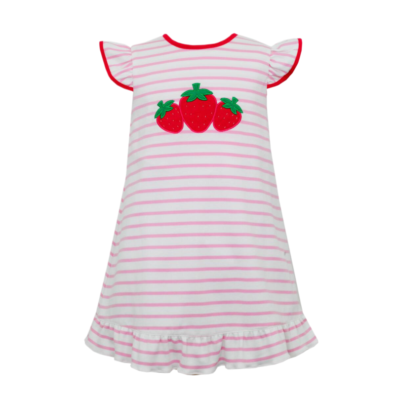 Claire & Charlie Claire & Charlie Pink Stripe Strawberry Dress