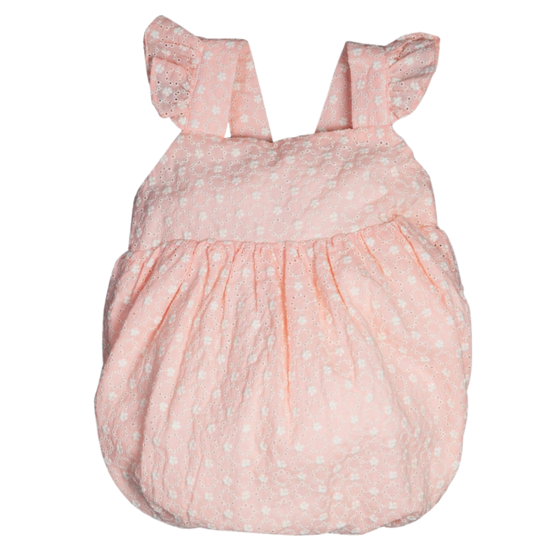 Smockingbird Smockingbird Peach Eyelet Tie-Back Bubble