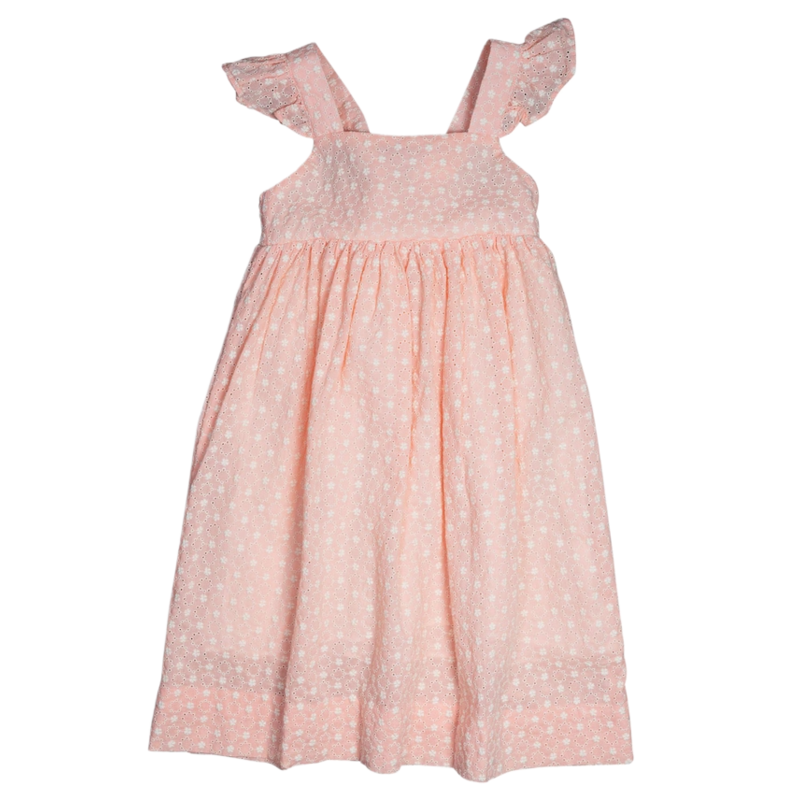 Smockingbird Smockingbird Peach Eyelet Tie-Back Sundress