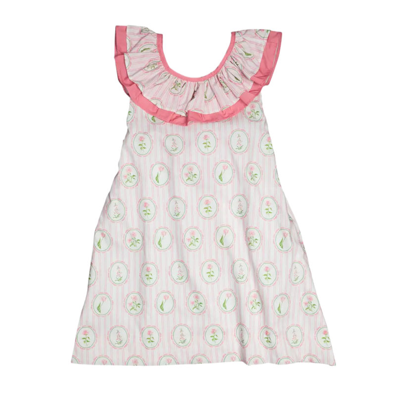 Smockingbird Smockingbird Pink Floral Frames Josie Dress