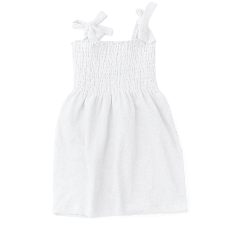 Shade Critters White Smocked Terry Tank Dress