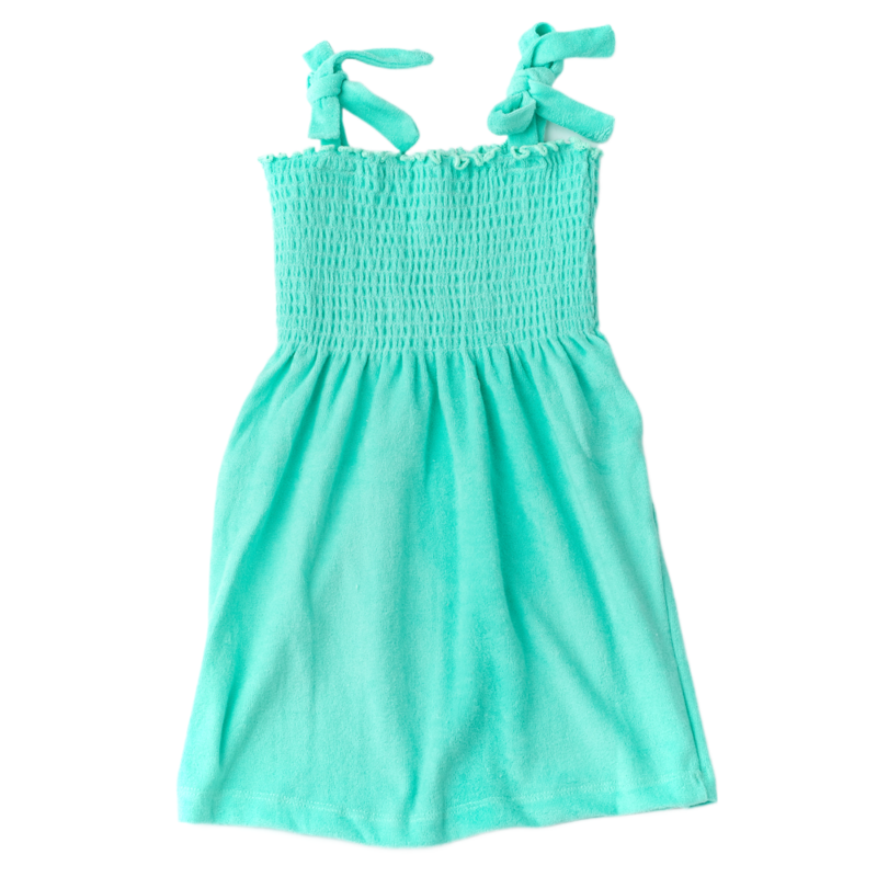 Shade Critters Mint Smocked Terry Tank Dress