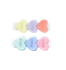 Lilies & Roses Candy Hearts Pearlized Alligator Clips