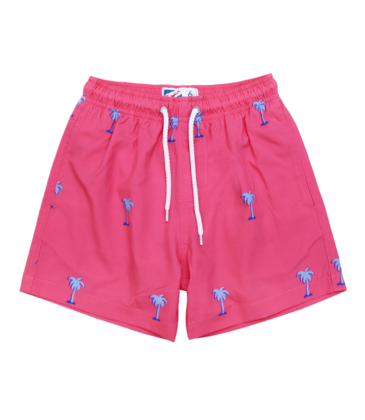 Bermies Pink Palm 5 Swim Trunks + Compression Liner - Men's