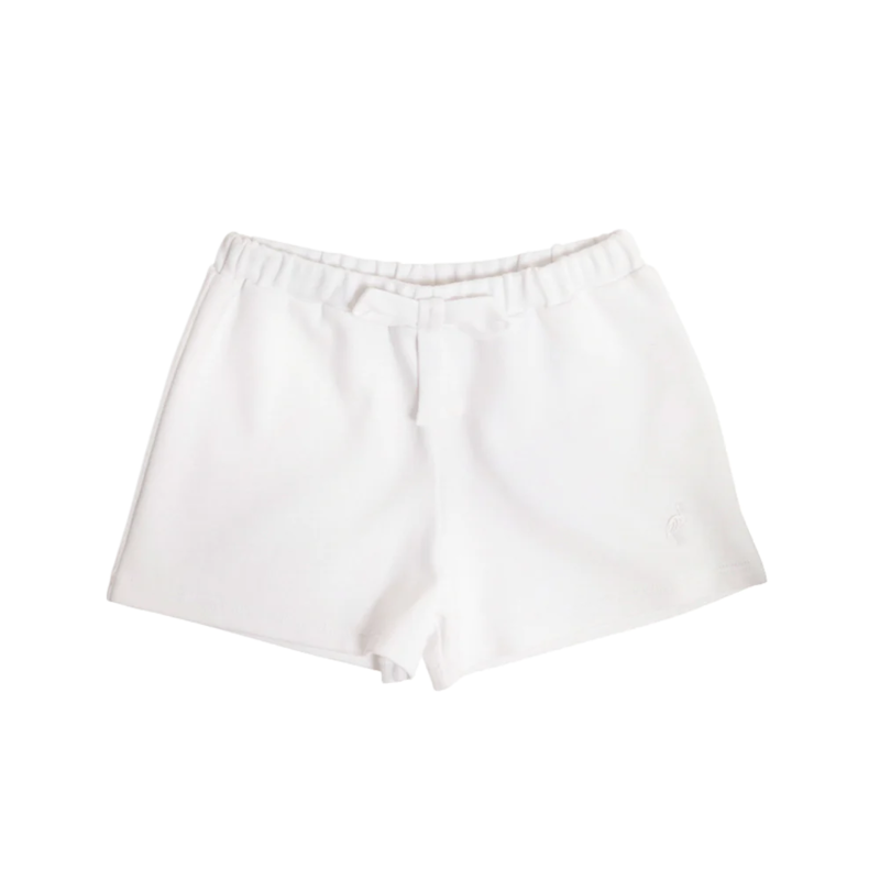 The Beaufort Bonnet Company The Beaufort Bonnet Company - Shipley Shorts Worth Avenue White With Bow & Stork