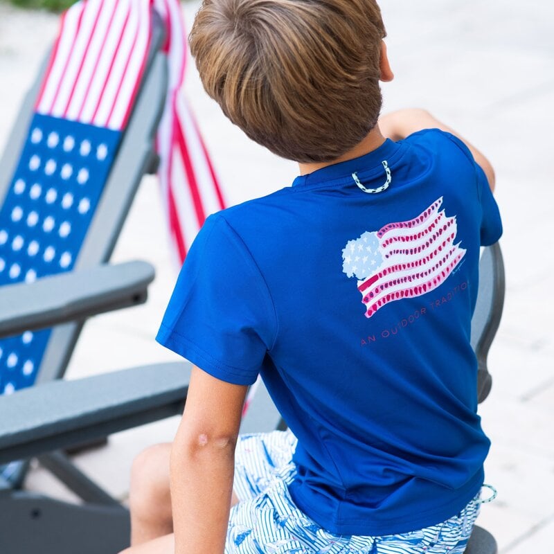 Prodoh Fishing Shirt for Kids - Set Sail Blue Stripes
