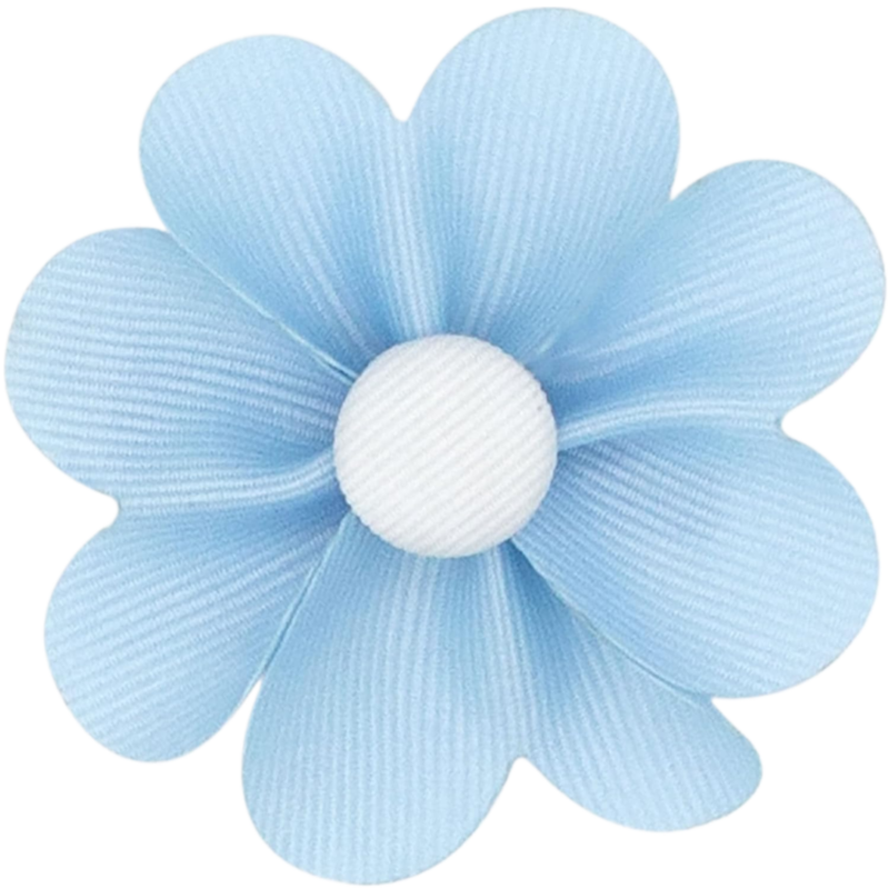 Wee Ones Wee Ones Millennium Blue w/ White Petal Flower Hair Clip