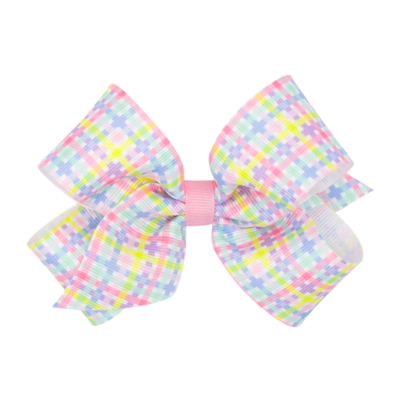 Wee Ones Wee Ones Medium Easter Plaid Print Bow