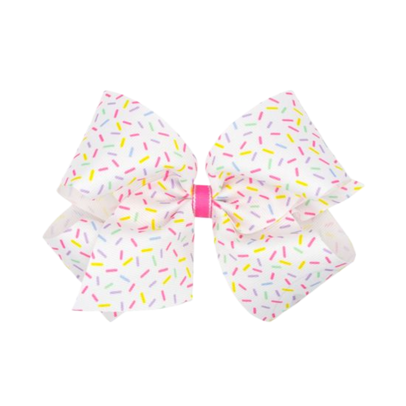 Wee Ones Wee Ones King Birthday Confetti Print Bow