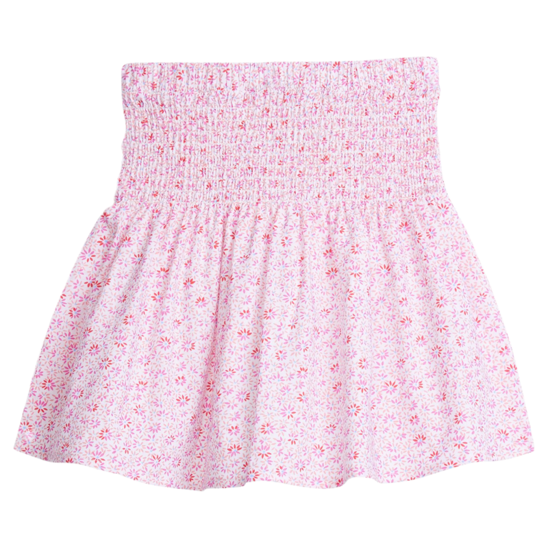 Bisby Bisby Pink Daisy Shirred Circle Skirt