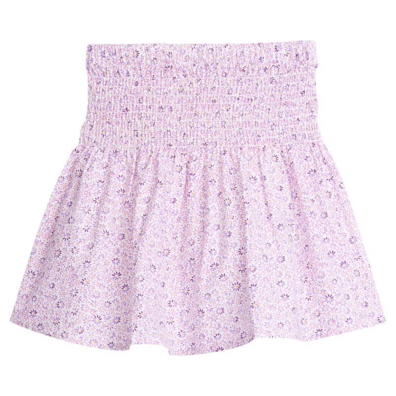 Bisby Bisby Purple Daisy Shirred Circle Skirt