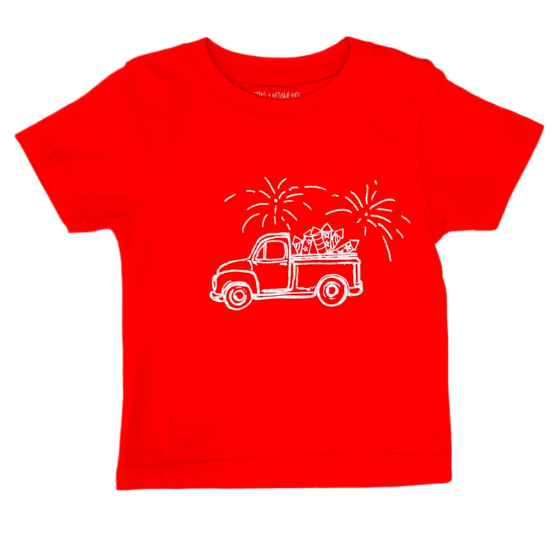 Mustard & Ketchup Mustard & Ketchup Red Patriotic Truck T-Shirt