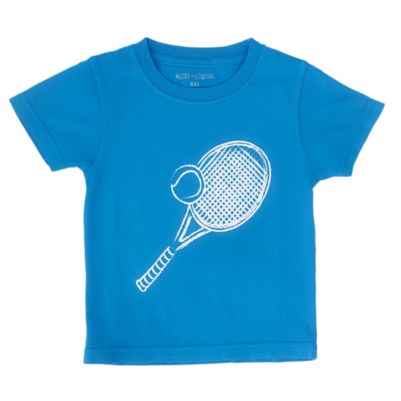 Mustard & Ketchup Mustard & Ketchup Blue Tennis Racket T-Shirt