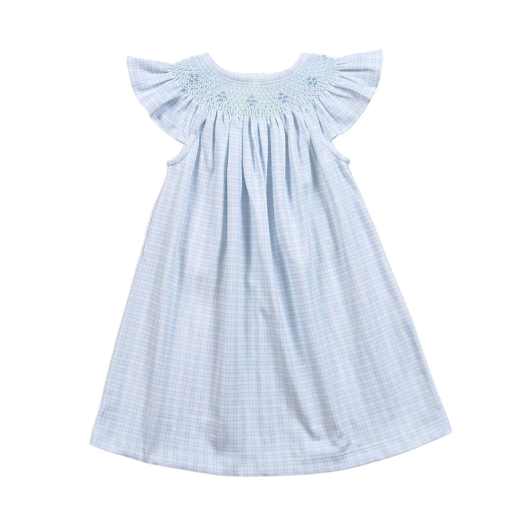 Baby Loren Blue Plaid Hand Smocked Bishop Dress - Bibs and Kids Boutique