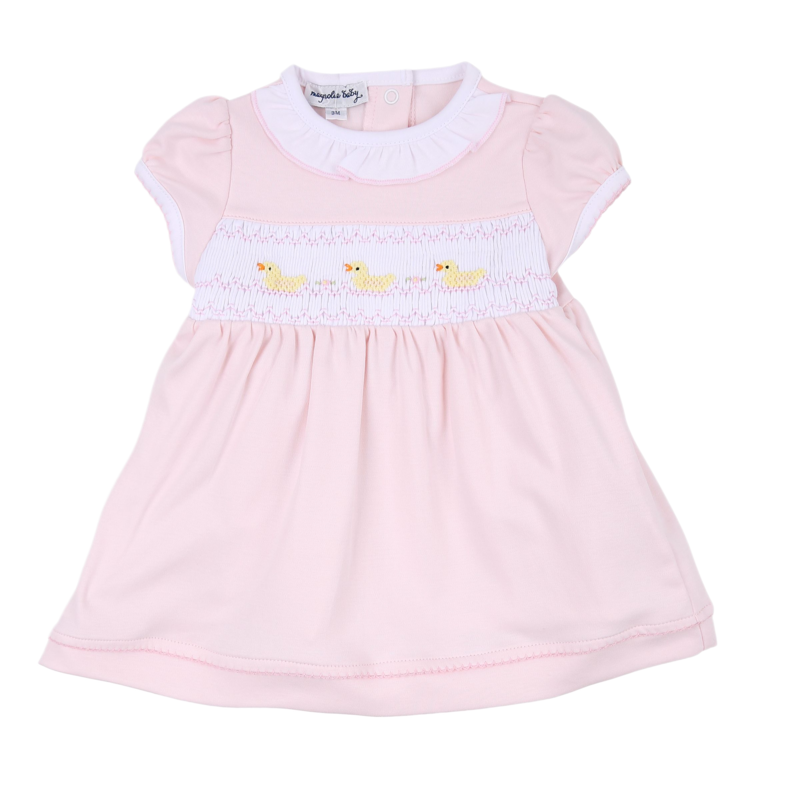 Magnolia Baby Magnolia Baby Pink Just Ducky Smocked Dress Set