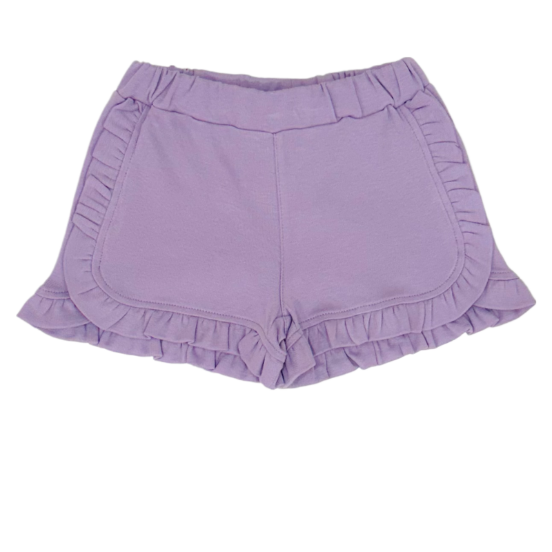 Luigi Luigi Lavender Ruffle Trim Shorts