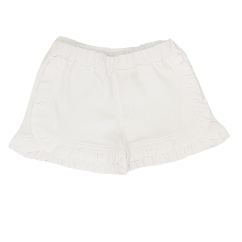 Luigi Luigi White Ruffle Trim Shorts