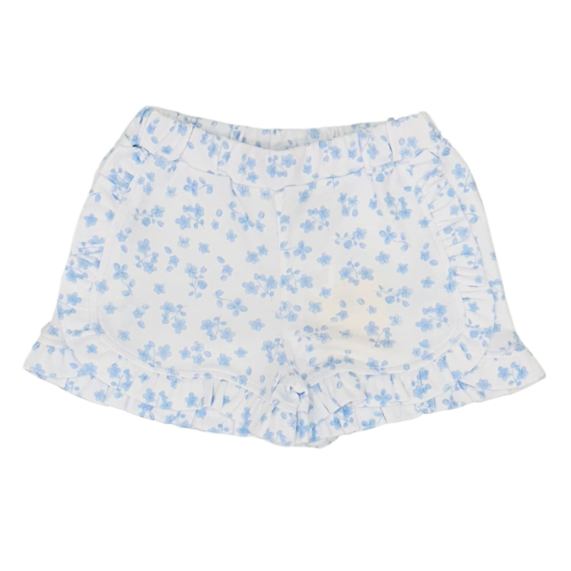 Luigi Luigi White w/ Sky Blue Floral Print Shorts