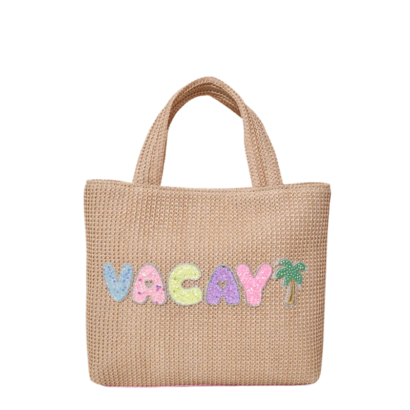 OMG Accessories Vacay Straw Tote - Natural
