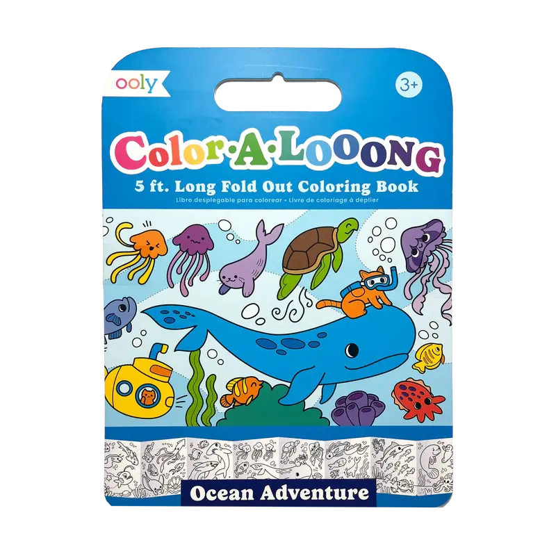 Ooly Ooly Color-A-Looong 5' Fold Out Coloring Book - Ocean Adventure