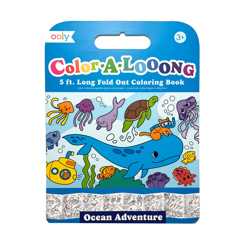 Ooly ColorALooong 5' Fold Out Coloring Book Ocean Adventure Bibs